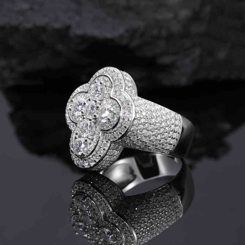 S925 Moissanite Cross Signet Ring