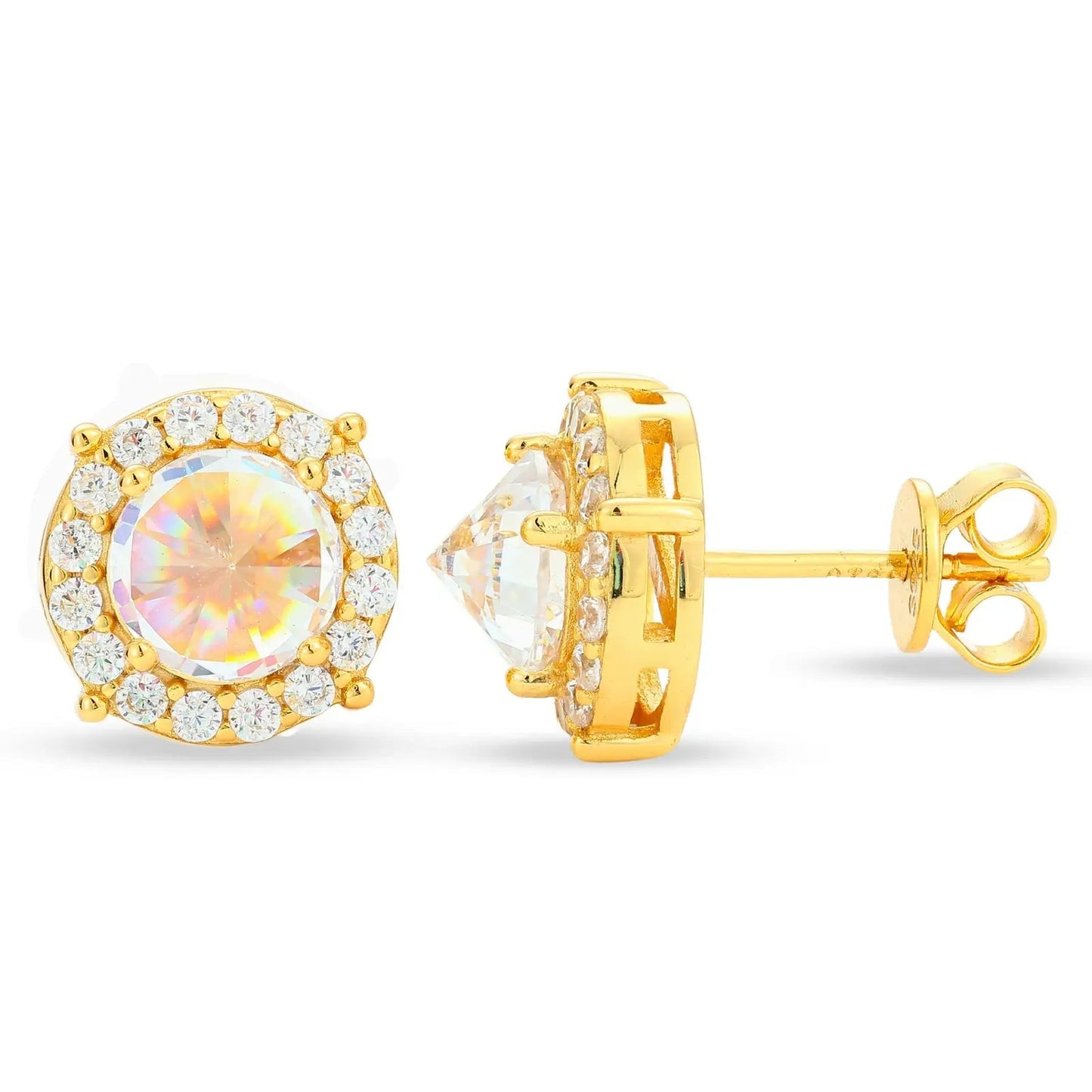 S925 Moissanite Rebellious Stinger Halo Stud Earrings