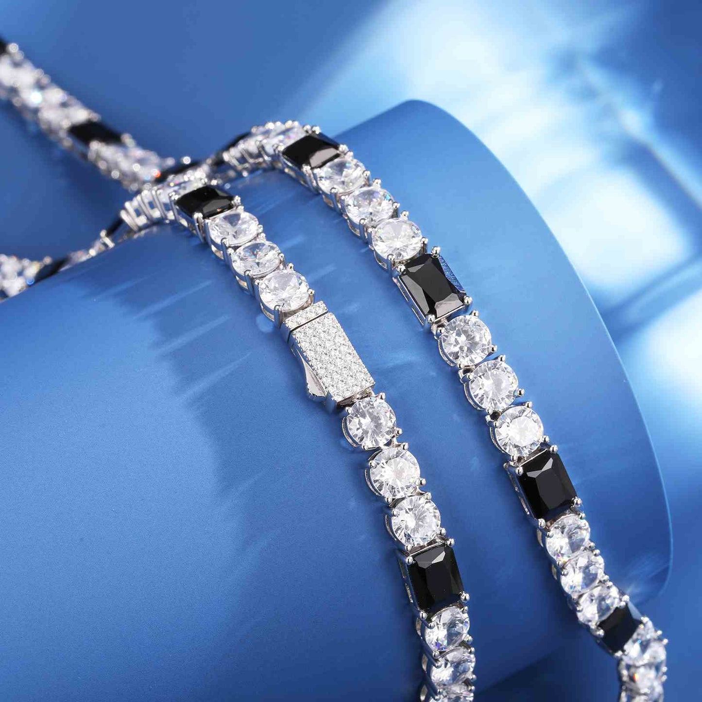 6mm S925 Moissanite Tennis Chain Separate With Baguette Gemstone