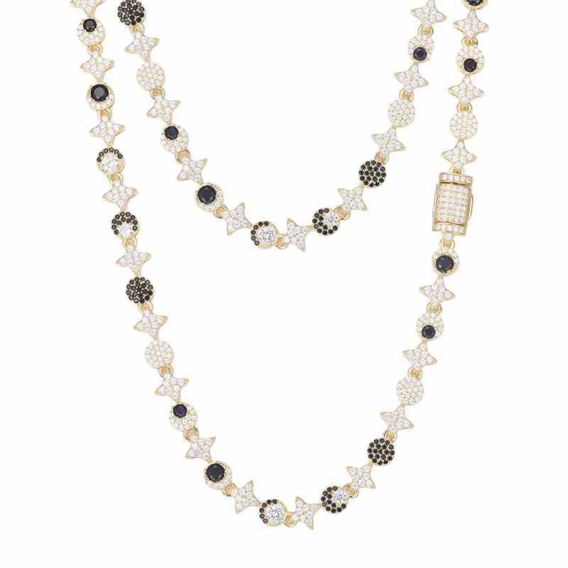 18.5mm S925 Moissanite Sun Moon Elf Ball Link Chain