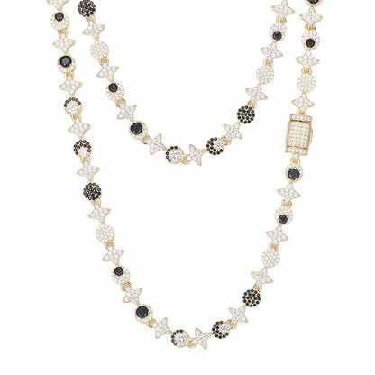 18.5mm S925 Moissanite Sun Moon Elf Ball Link Chain