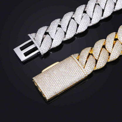 22mm Micro Paved 5 Rows Cuban Link Chain