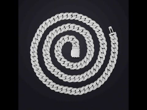 8mm Prong 2 Row CZ Buble Cuban Link Chain