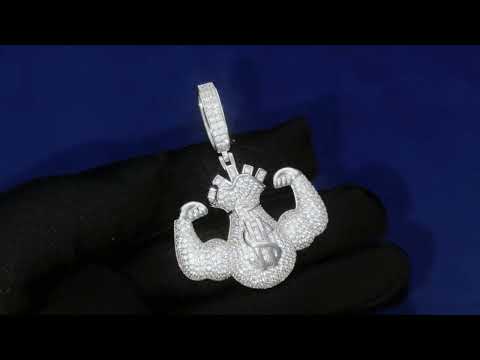 S925 Moissanite Hercules Money Bag Pendant