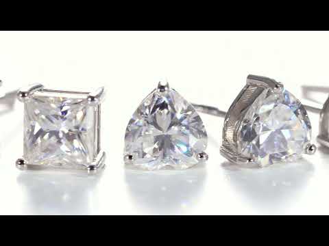 Heart Cut Moissanite Solitaire Stud Earrings