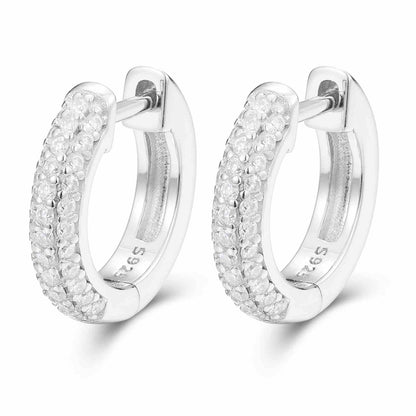 2mm-5mm 1 Row Moissanite Huggie Hoop Earrings