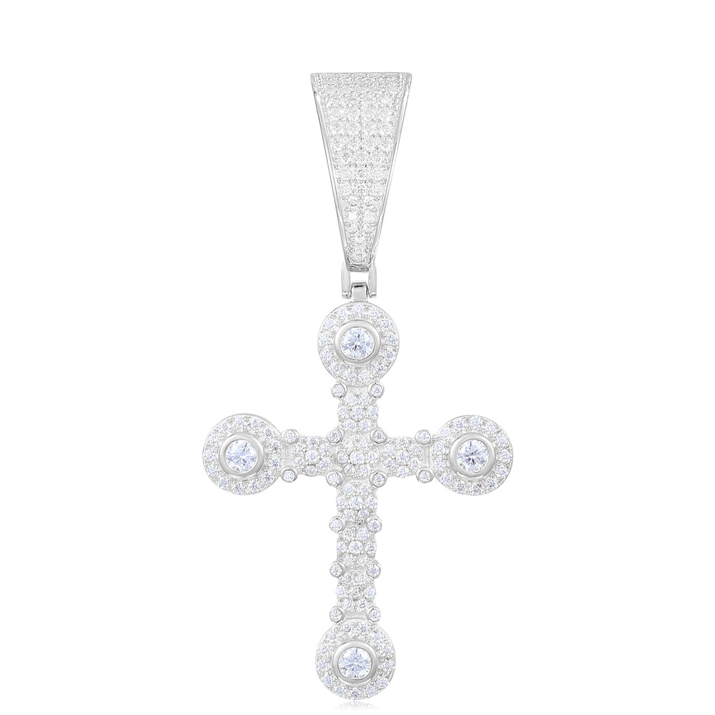 S925 Moissanite Cross Pendant With Letter S