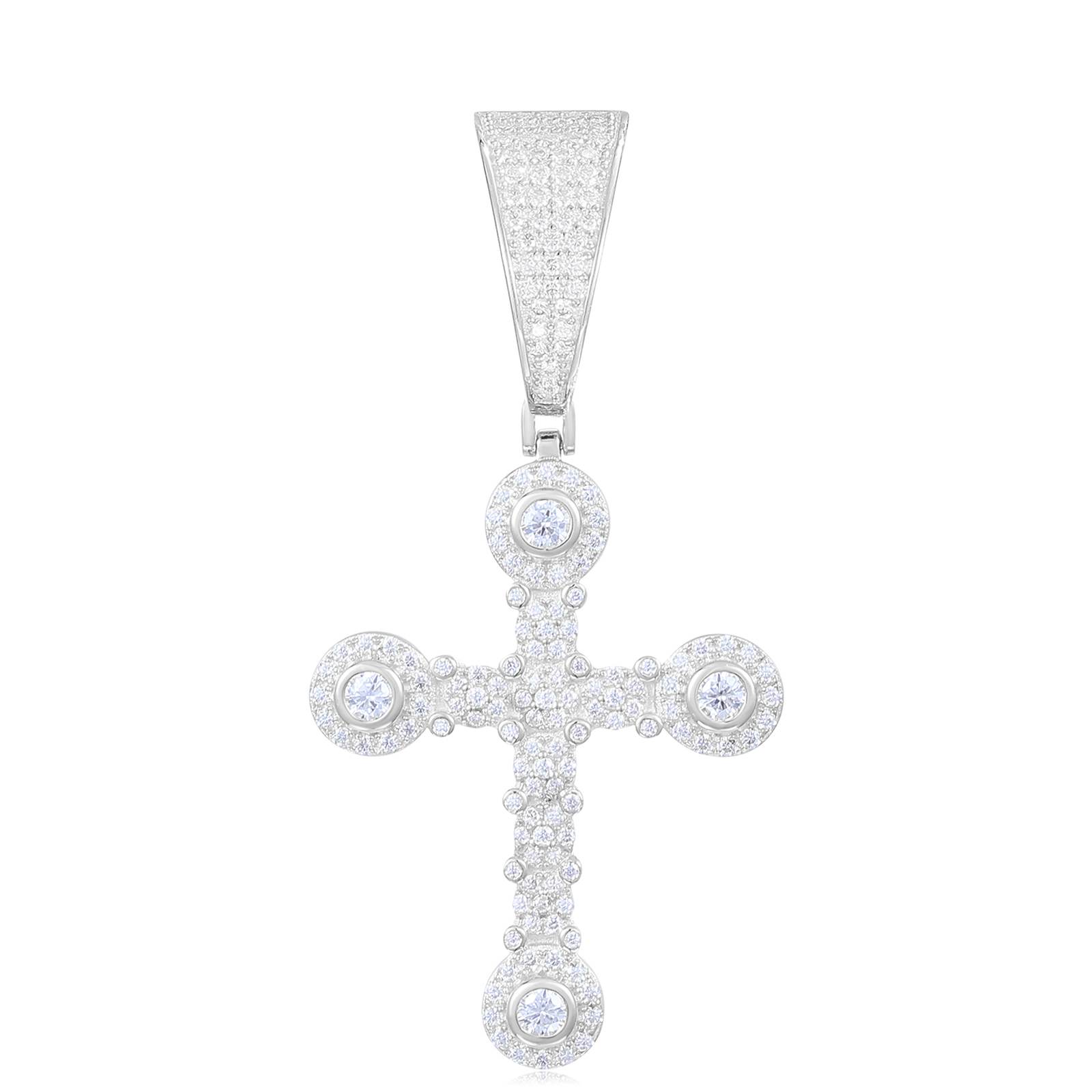 S925 Moissanite Cross Pendant With Letter S