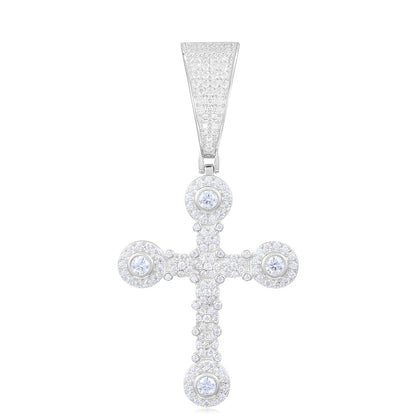 S925 Moissanite Cross Pendant With Letter S