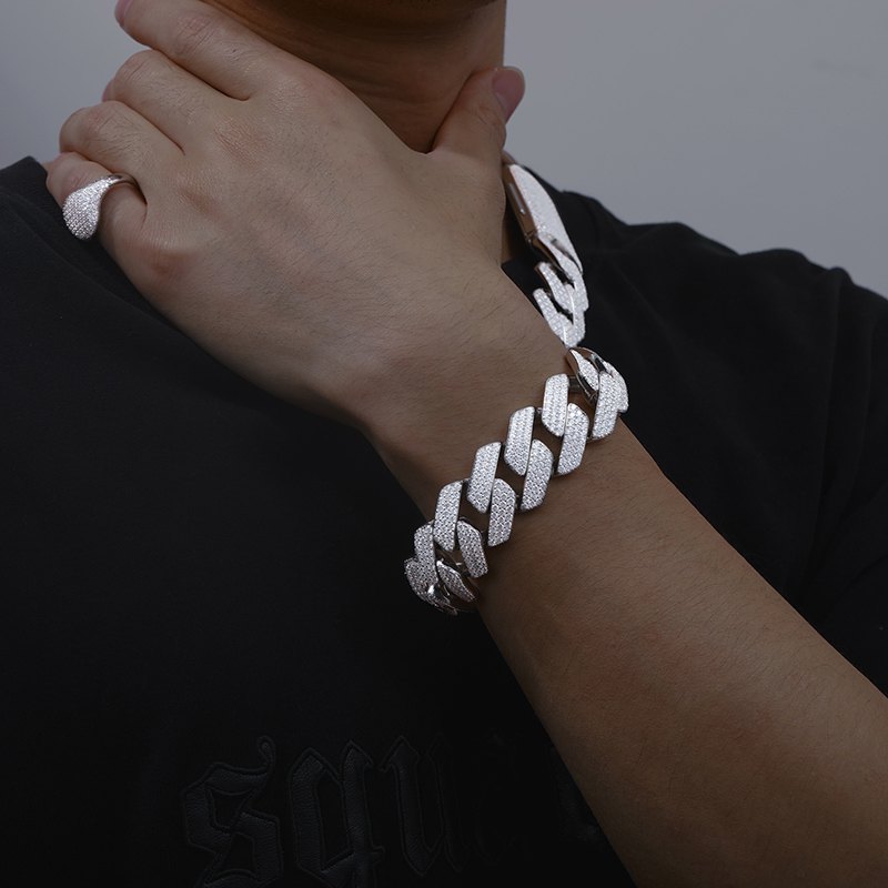 6mm-22mm S925 Moissanite Cuban Link Bracelet Collection