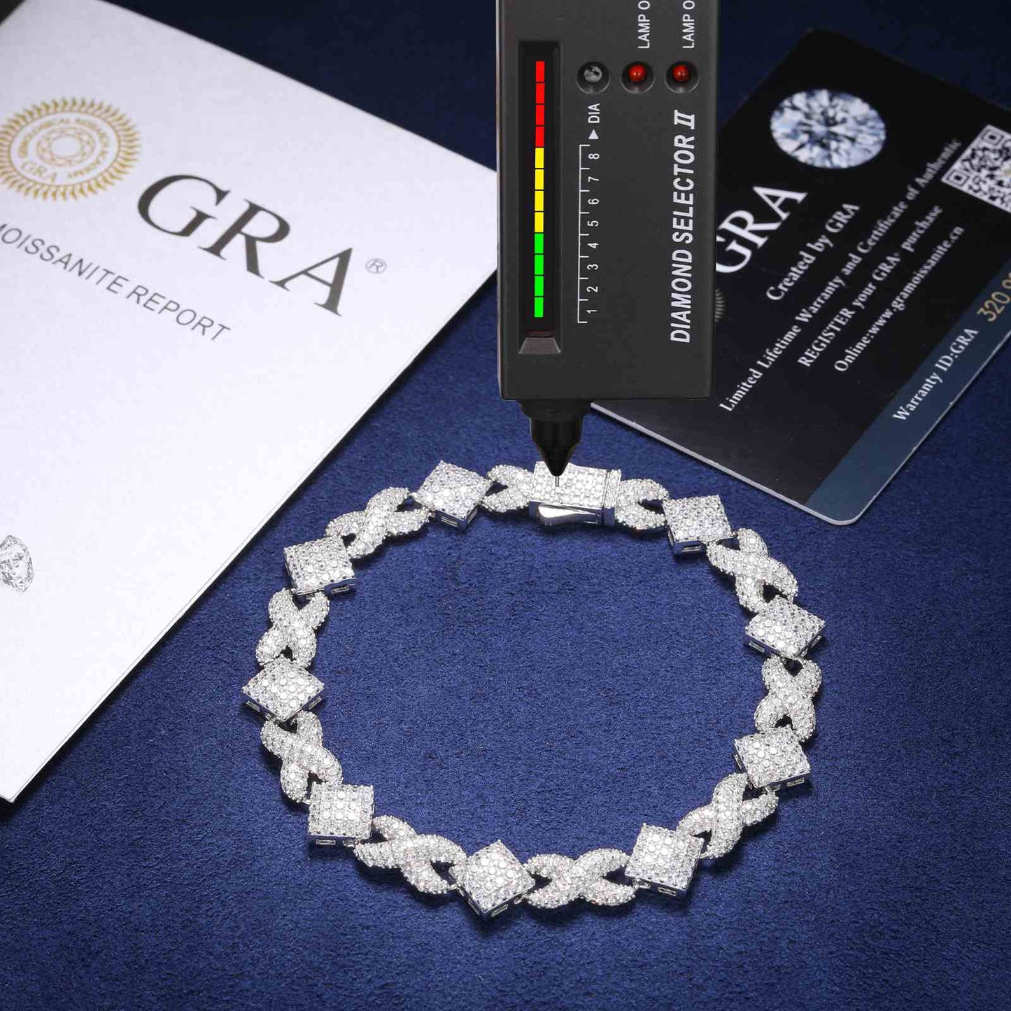 11mm S925 Moissanite Square Infinity Cuban Link Chain
