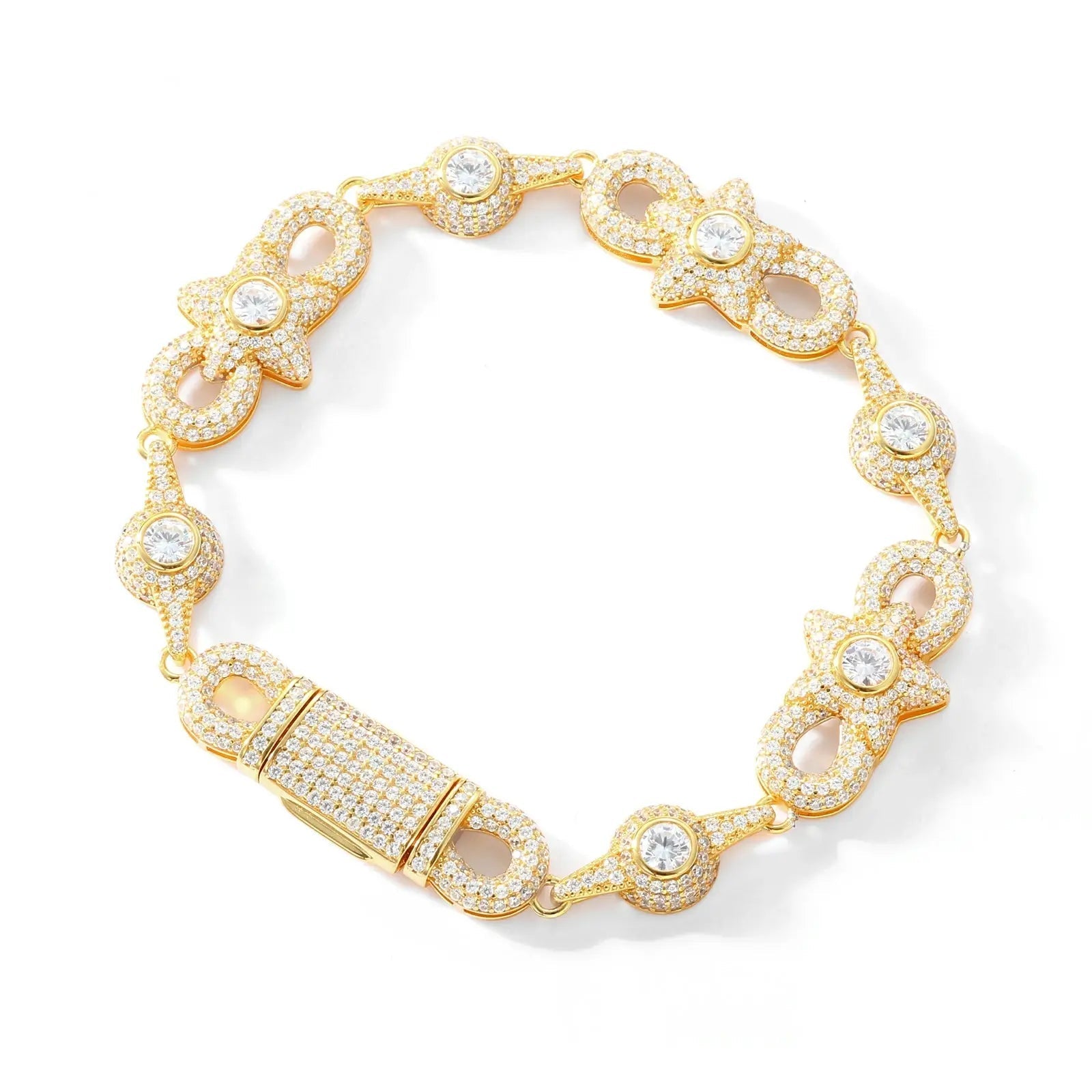 15mm S925 Moissanite Star Infinity Link Bracelet