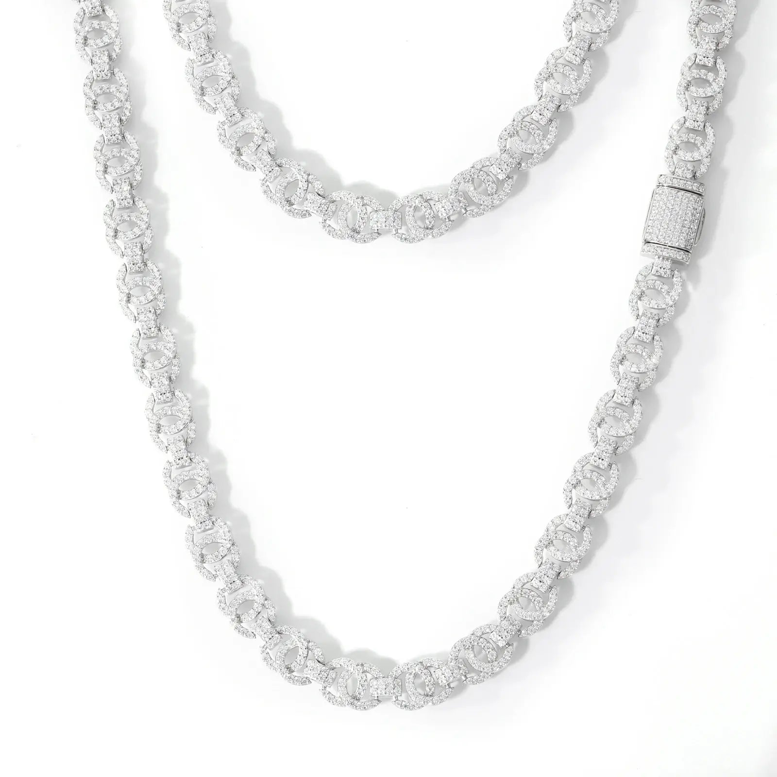 10mm S925 Moissanite Chino Link Chain