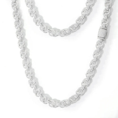 10mm S925 Moissanite Chino Link Chain