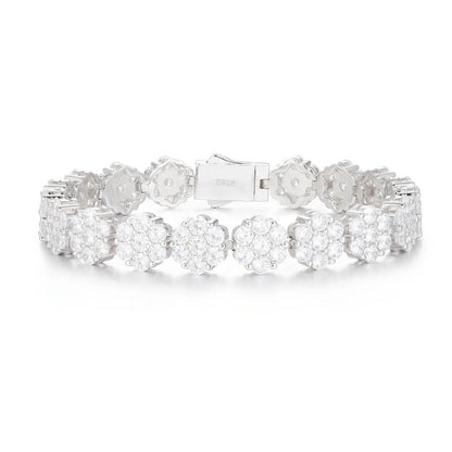 9mm S925 Moissanite Flower Tennis Bracelet