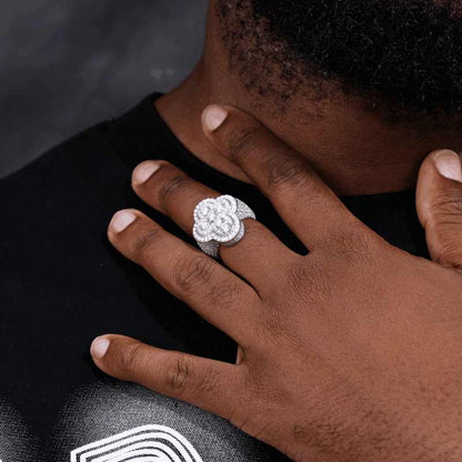 S925 Moissanite Cross Signet Ring