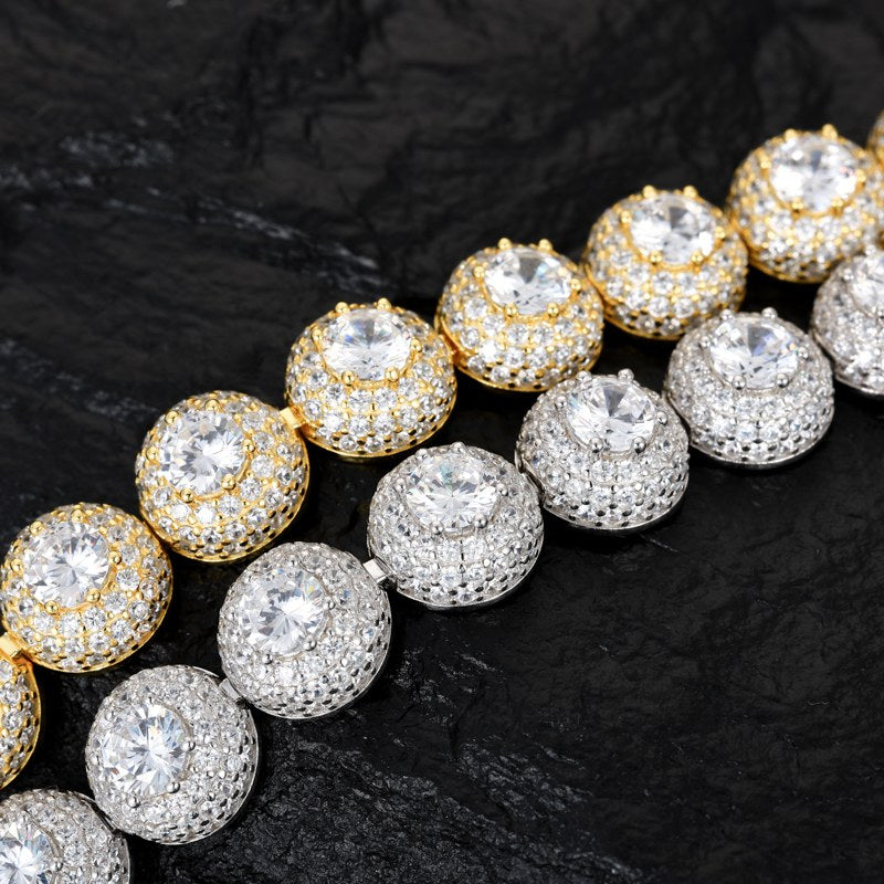 10mm S925 Moissanite Cluster Hemisphere Tennis Bracelet