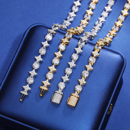 8mm S925 Moissanite Star Tennis Chain