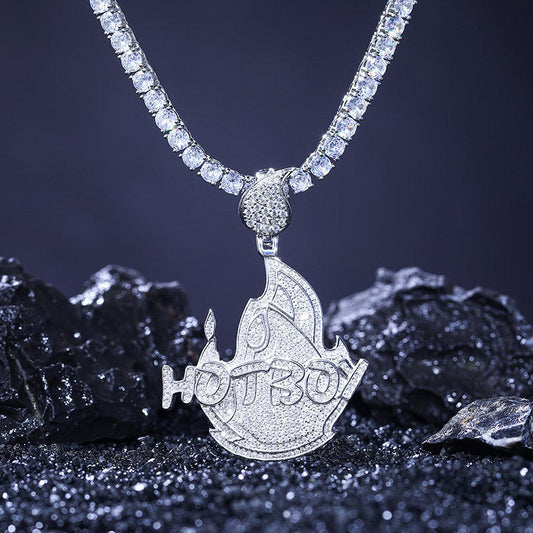 S925 Moissanite Hot Boy Flame Pendant