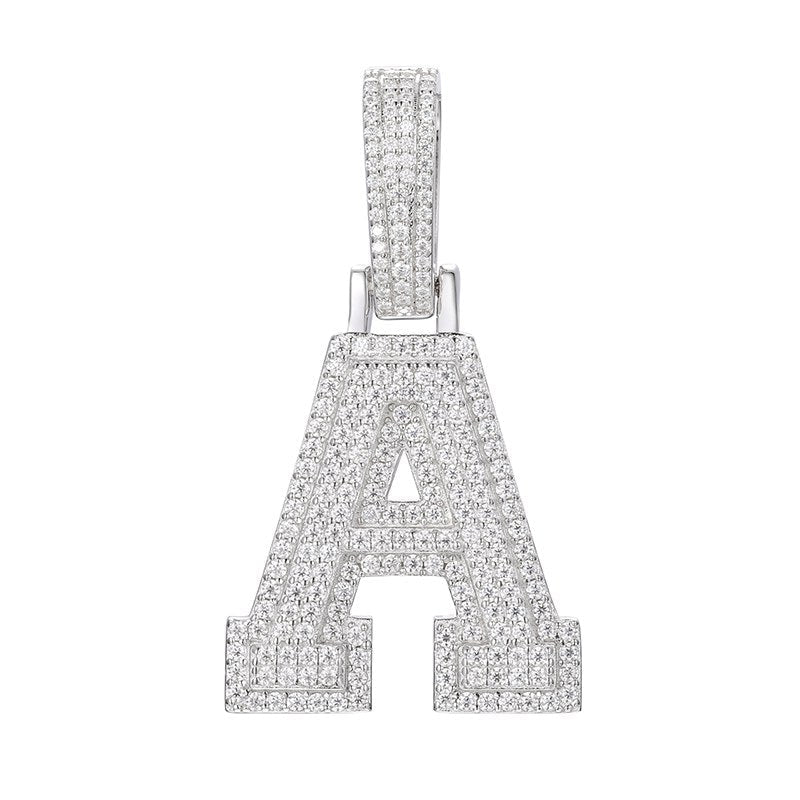 S925 Moissanite A-Z Initial Letter Pendant