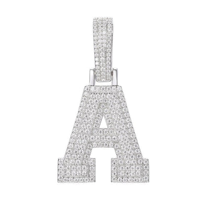 S925 Moissanite A-Z Initial Letter Pendant