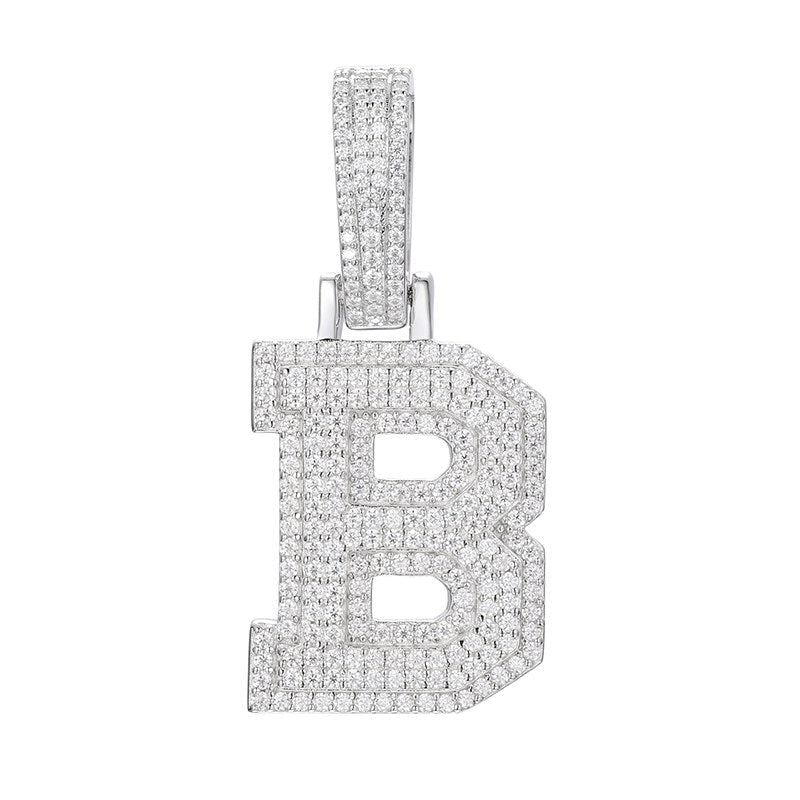 S925 Moissanite A-Z Initial Letter Pendant