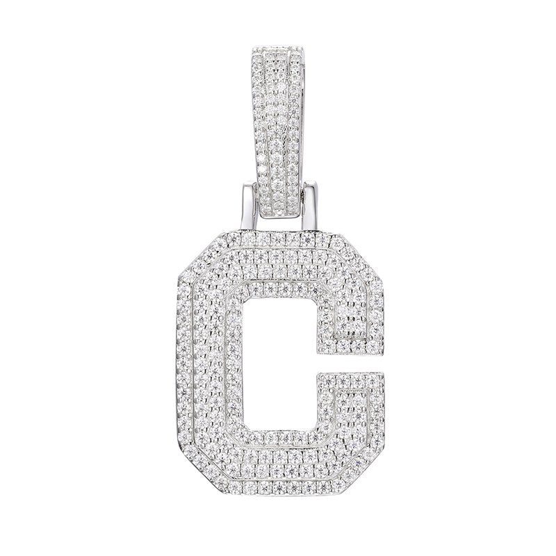 S925 Moissanite A-Z Initial Letter Pendant