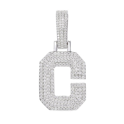 S925 Moissanite A-Z Initial Letter Pendant