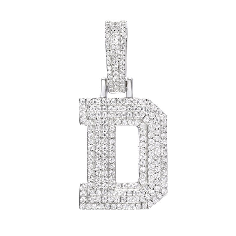 S925 Moissanite A-Z Initial Letter Pendant