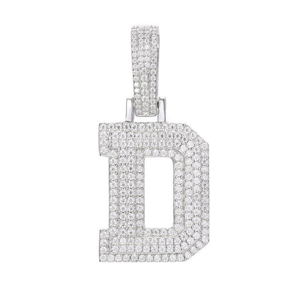 S925 Moissanite A-Z Initial Letter Pendant