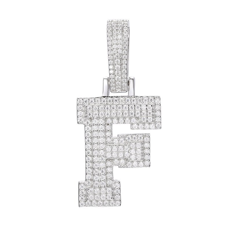 S925 Moissanite A-Z Initial Letter Pendant