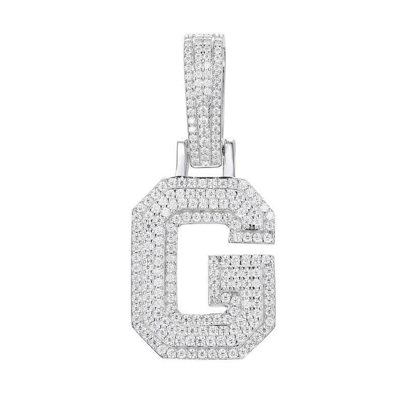S925 Moissanite A-Z Initial Letter Pendant
