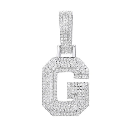 S925 Moissanite A-Z Initial Letter Pendant