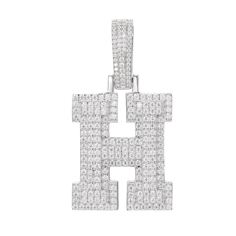 S925 Moissanite A-Z Initial Letter Pendant