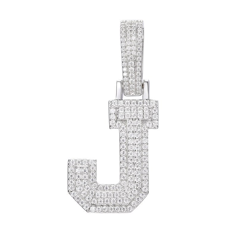 S925 Moissanite A-Z Initial Letter Pendant