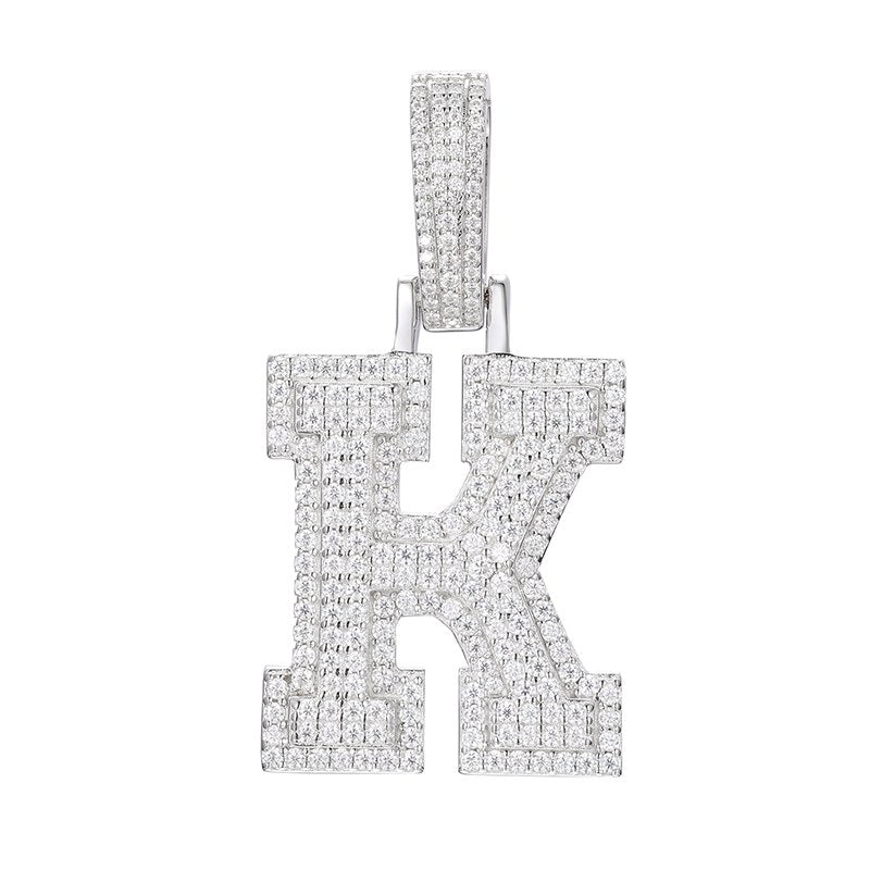 S925 Moissanite A-Z Initial Letter Pendant