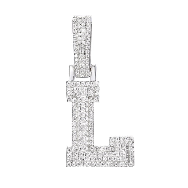S925 Moissanite A-Z Initial Letter Pendant