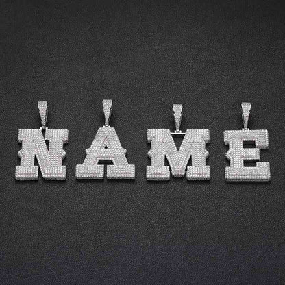 S925 Moissanite Custom Spine Letter Name Pendant