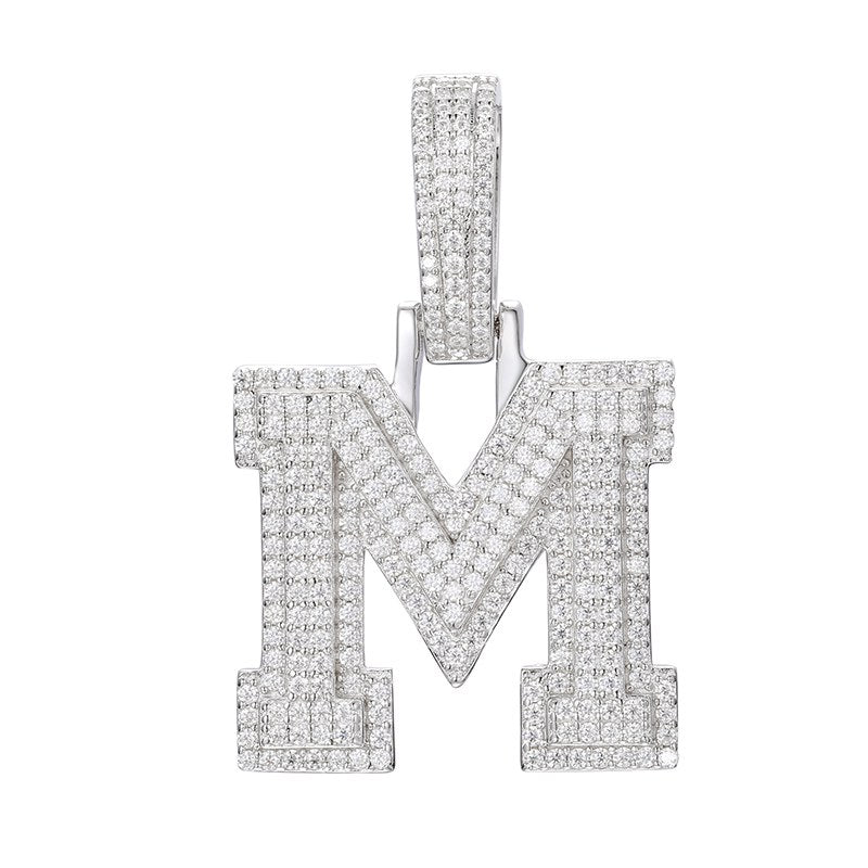 S925 Moissanite A-Z Initial Letter Pendant