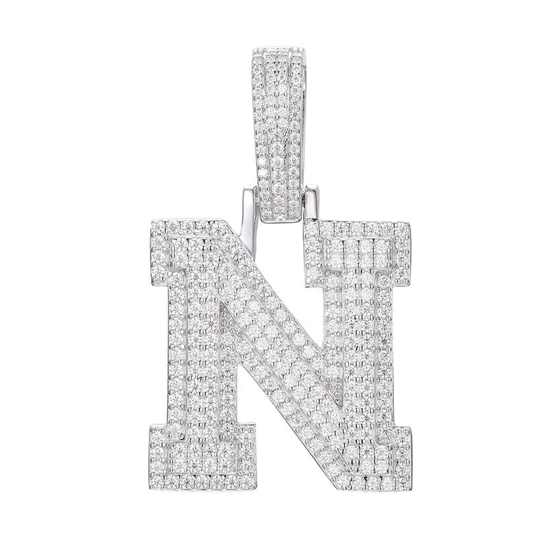 S925 Moissanite A-Z Initial Letter Pendant