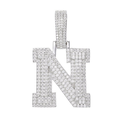 S925 Moissanite A-Z Initial Letter Pendant