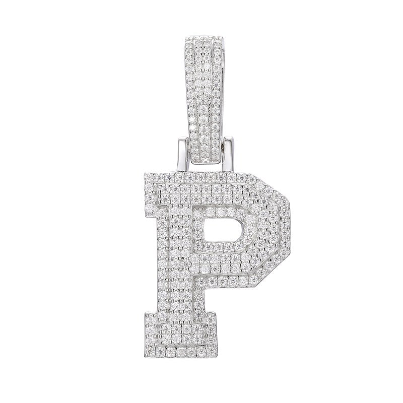 S925 Moissanite A-Z Initial Letter Pendant