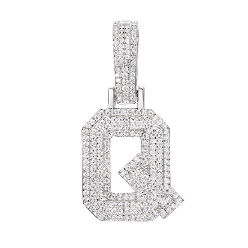 S925 Moissanite A-Z Initial Letter Pendant