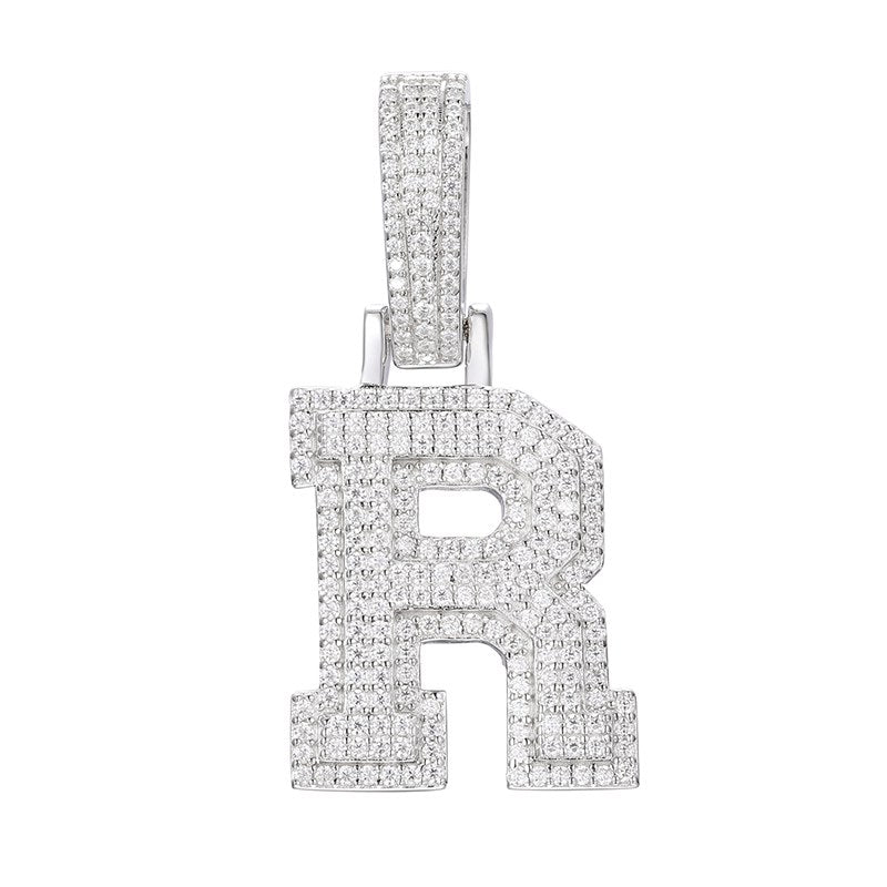 S925 Moissanite A-Z Initial Letter Pendant