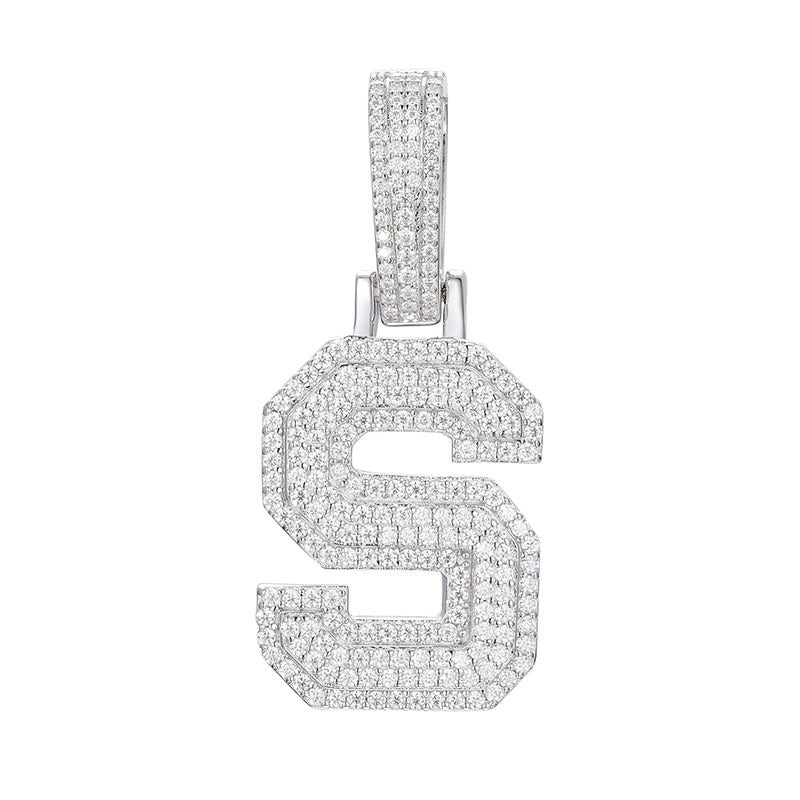 S925 Moissanite A-Z Initial Letter Pendant