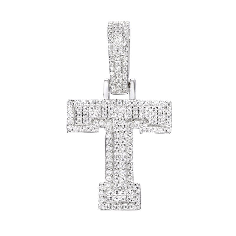 S925 Moissanite A-Z Initial Letter Pendant