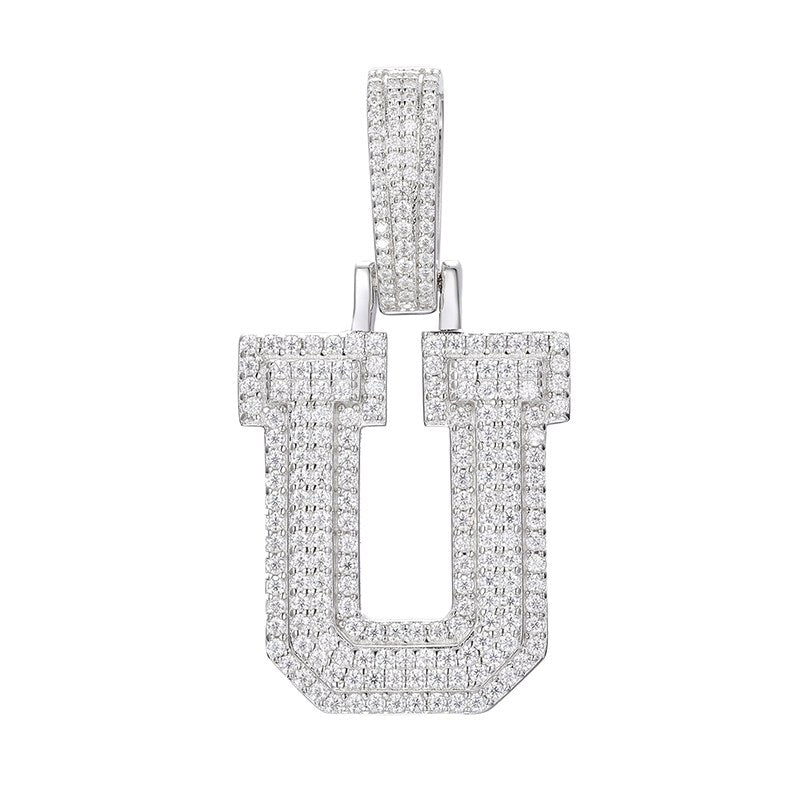 S925 Moissanite A-Z Initial Letter Pendant