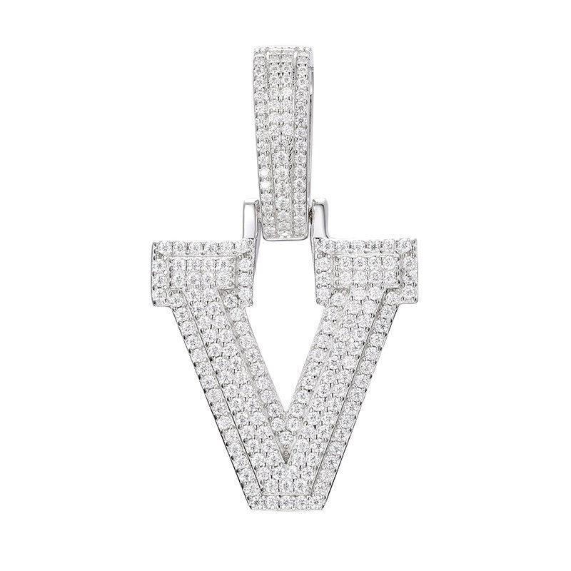 S925 Moissanite A-Z Initial Letter Pendant