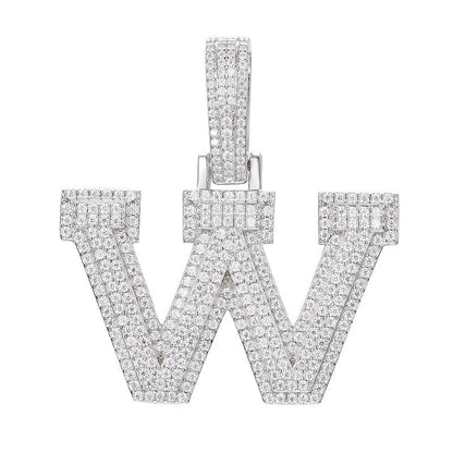 S925 Moissanite A-Z Initial Letter Pendant