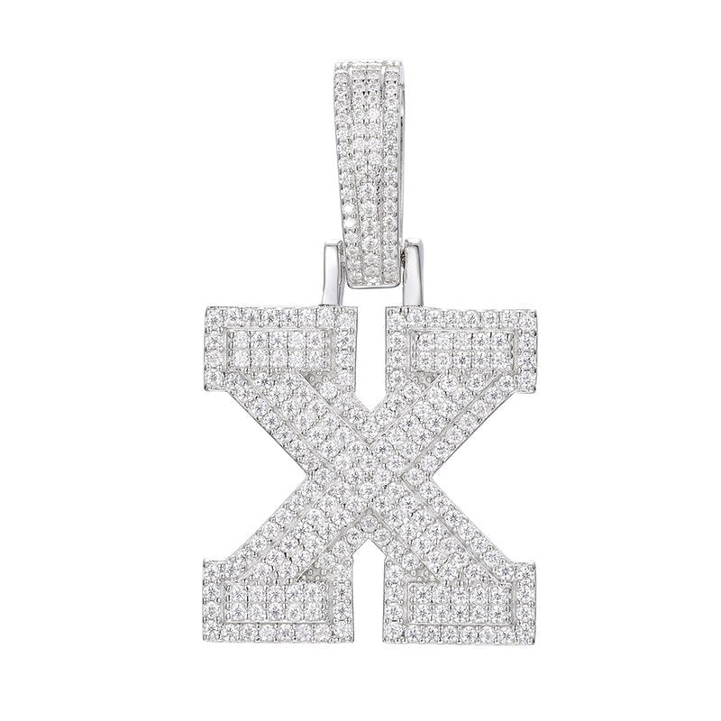 S925 Moissanite A-Z Initial Letter Pendant